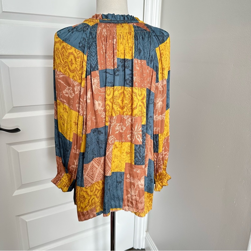 Current Air Women's Colorful Patchwork Blouse - image 5